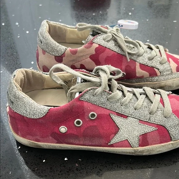 Golden Goose Pink and Silver Sneakers - Picture 11 of 13